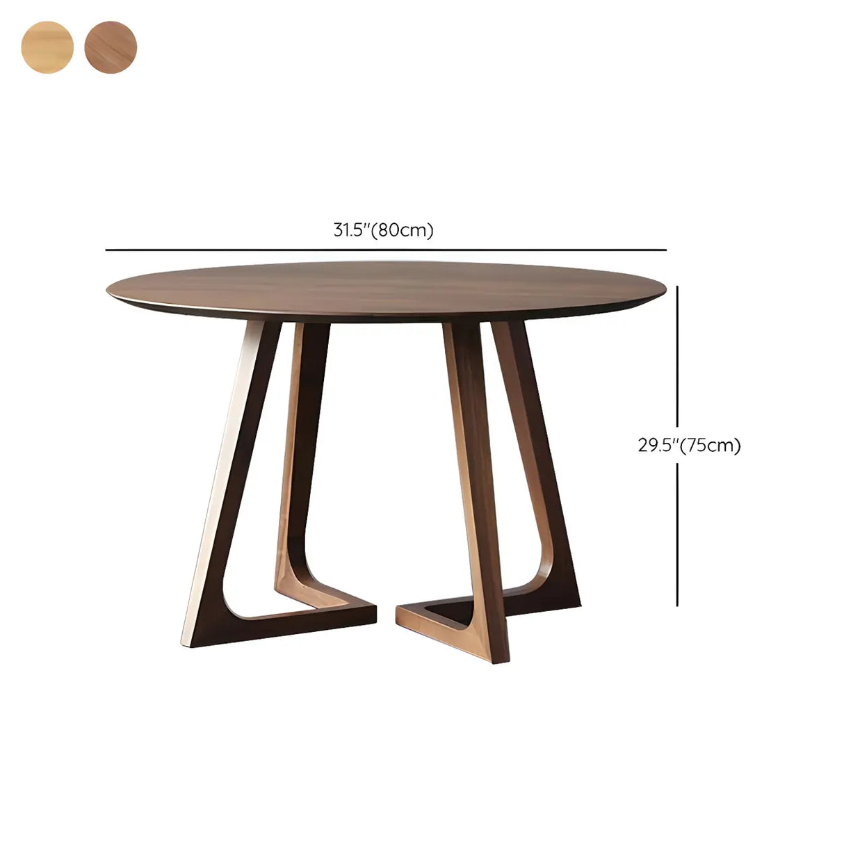Rustic Round Wood Brown Small Dining Table Image - 14