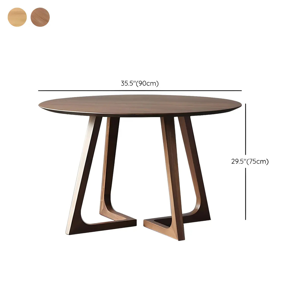 Rustic Round Wood Brown Small Dining Table Image - 15