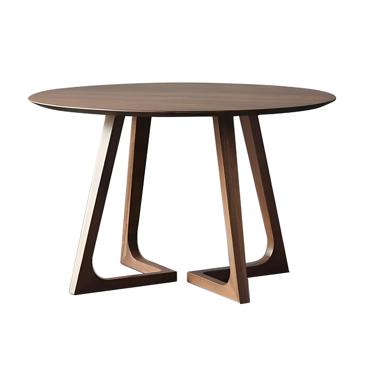 Rustic Round Wood Brown Small Dining Table Image - 5