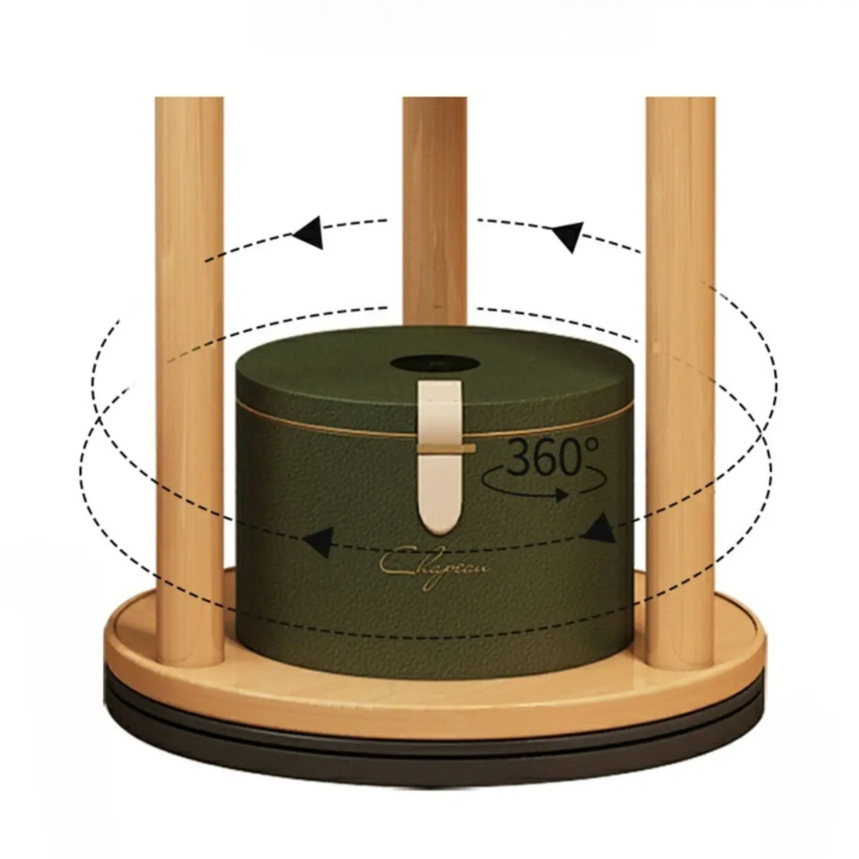 Rustic Round Wood Storage Freestanding Hall Tree with Hooks Image - 14