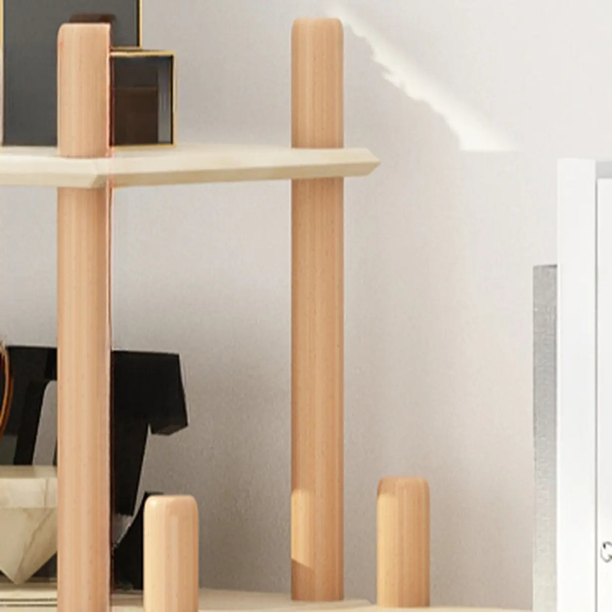 Rustic Simple Open Rectangle Wood Display Bookshelf Image - 10