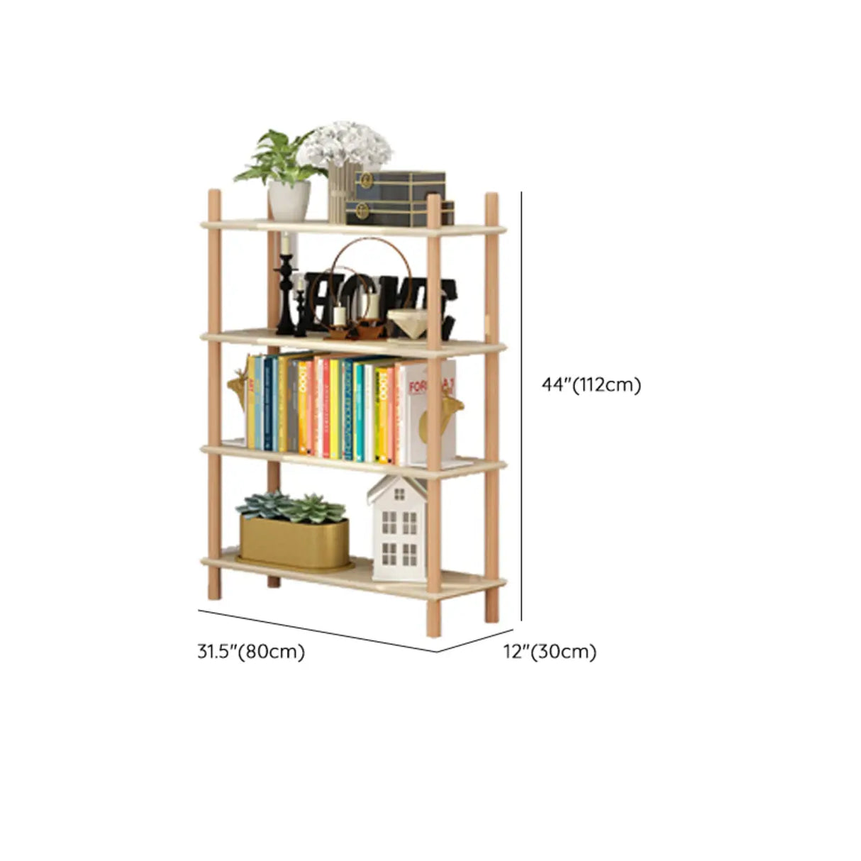 Rustic Simple Open Rectangle Wood Display Bookshelf Image - 14