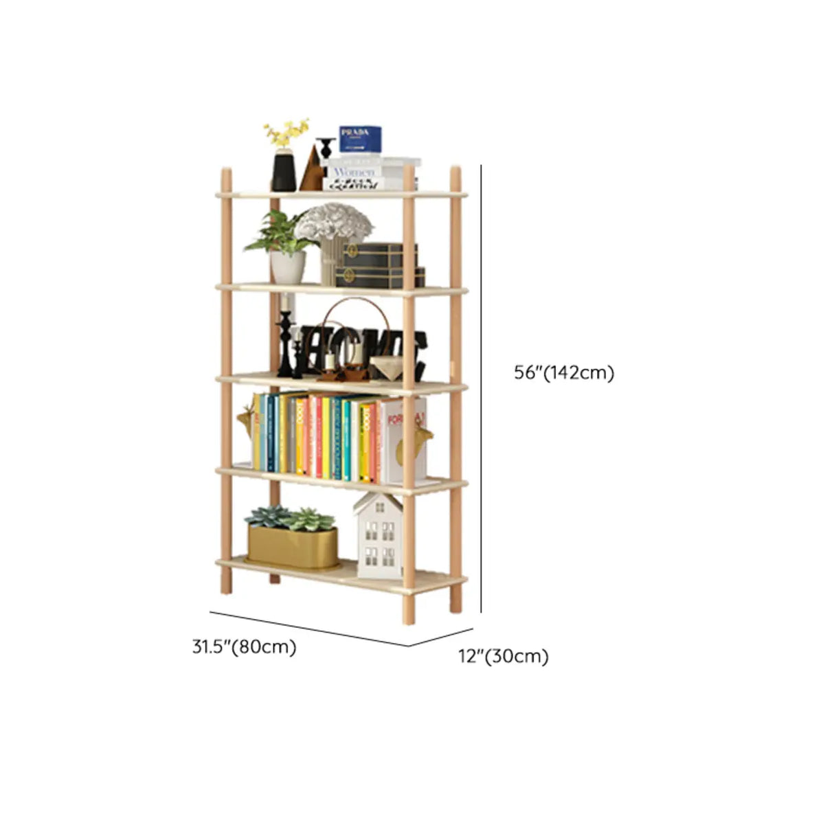 Rustic Simple Open Rectangle Wood Display Bookshelf Image - 16