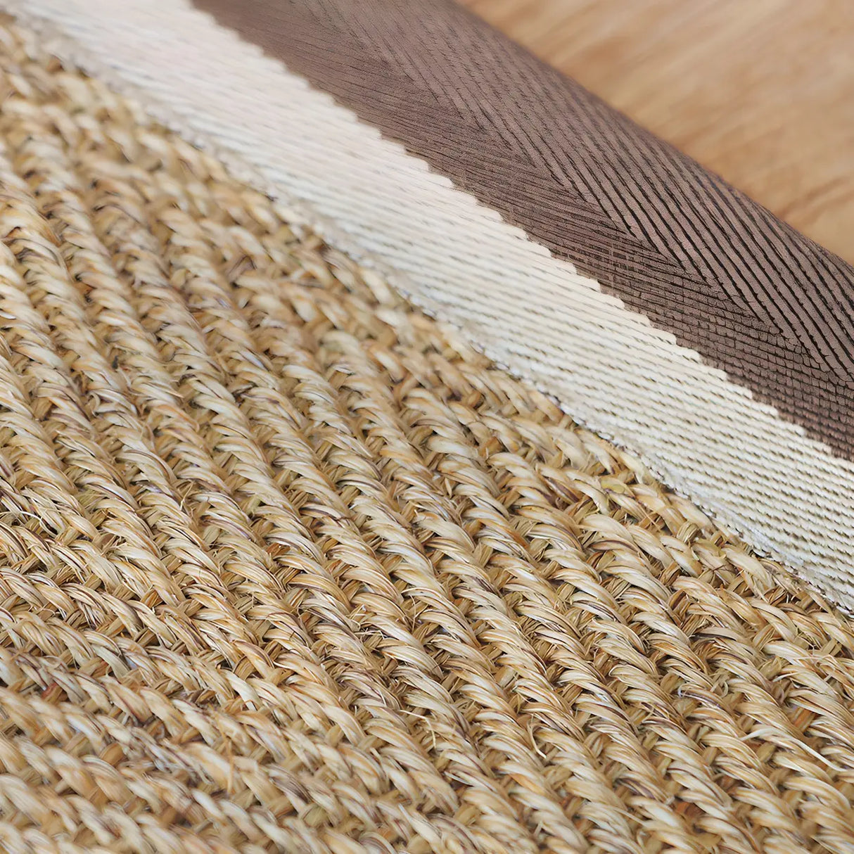 Rustic Sisal Woven Striped Multi-Color Indoor Rug Image - 6