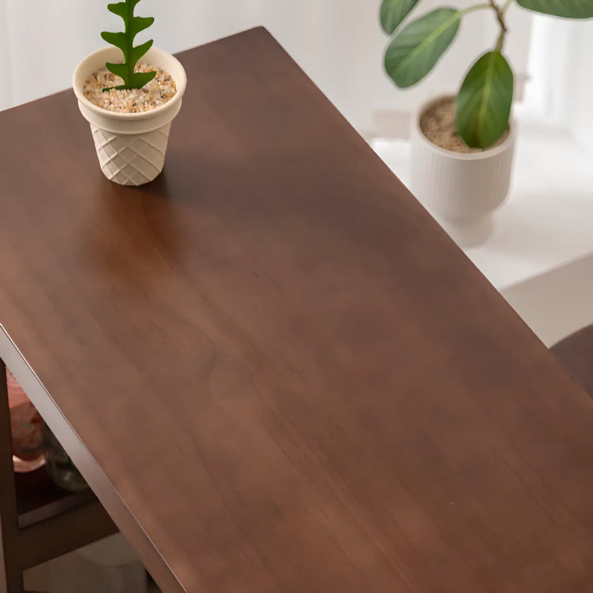 Rustic Slim Dark Brown Wood Oval Bar Table with Shelf Storage Image - 7