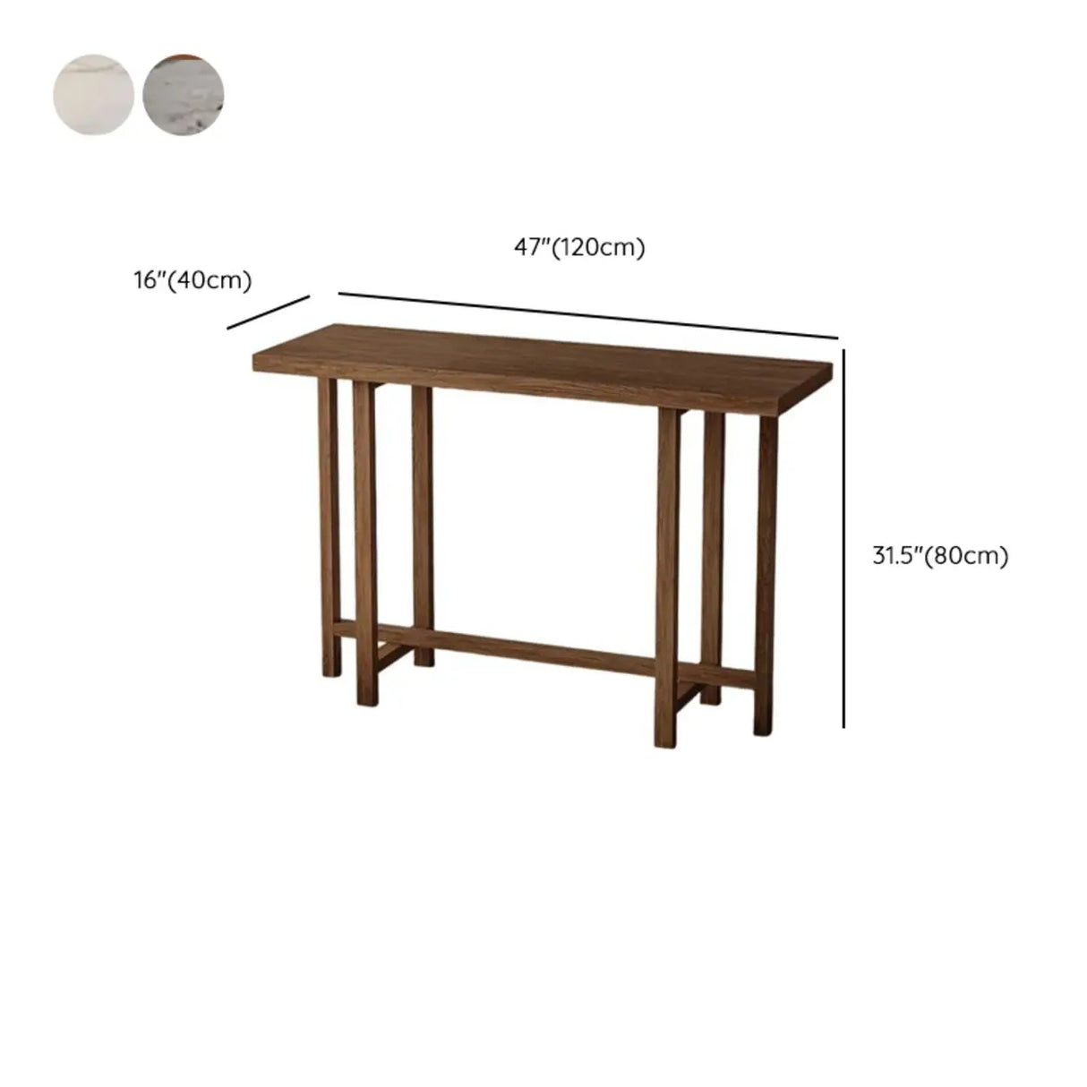Rustic Stain Resistant Solid Wood Entryway Console Table
