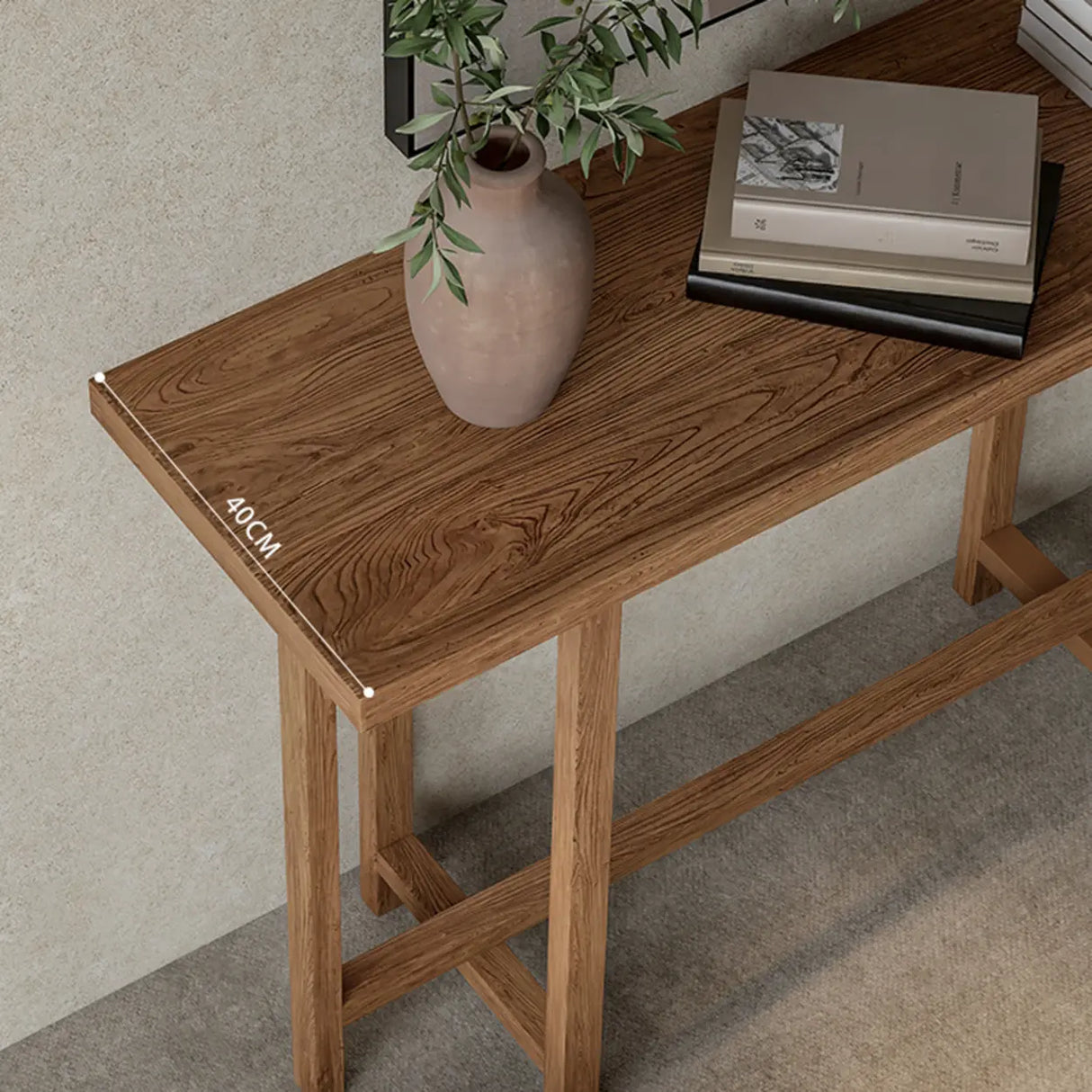 Rustic Stain Resistant Solid Wood Entryway Console Table Image - 5