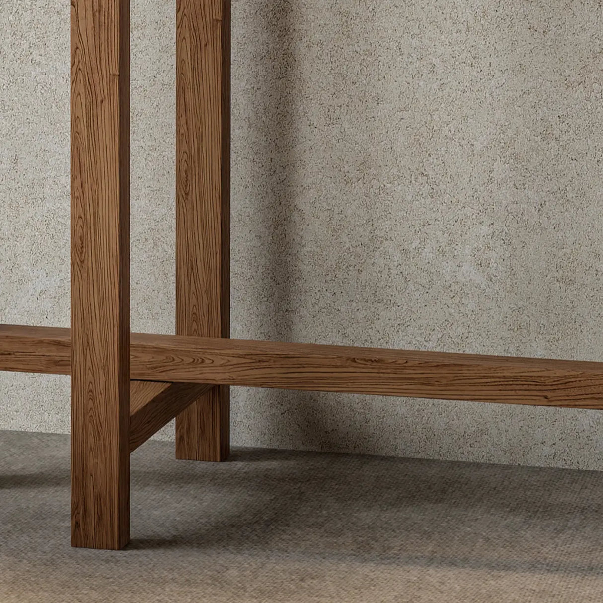 Rustic Stain Resistant Solid Wood Entryway Console Table Image - 7