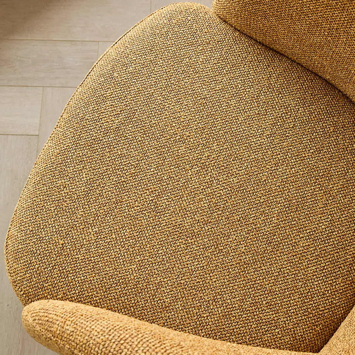 Rustic Swivel Upholstered Dining Chair with Curved Backrest Image - 14