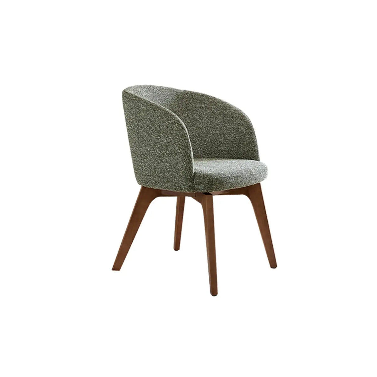 Rustic Swivel Upholstered Dining Chair with Curved Backrest Image - 6