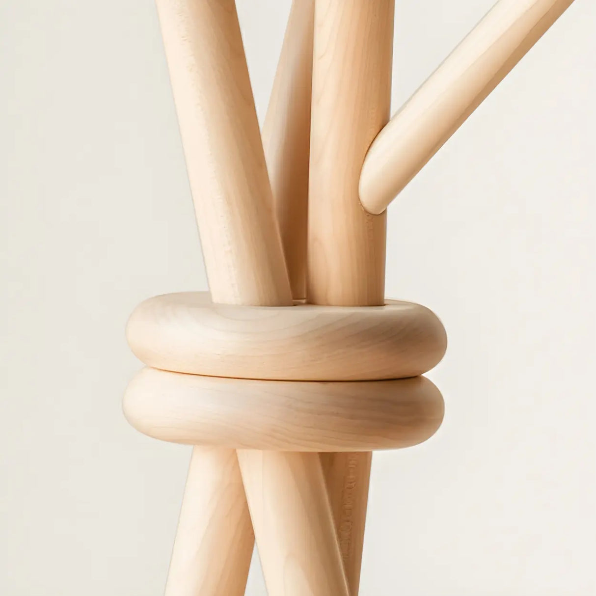 Rustic Tripod Wood Natural Freestanding Hall Tree with Hooks Image - 11