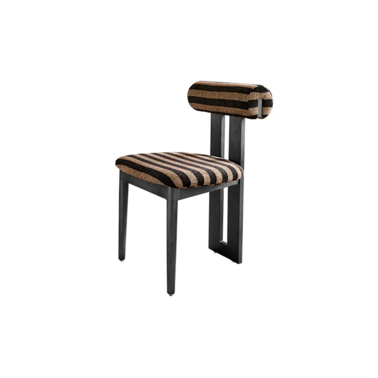 Rustic Upholstered Open Back Dining Chair with Wooden Frame Image - 10