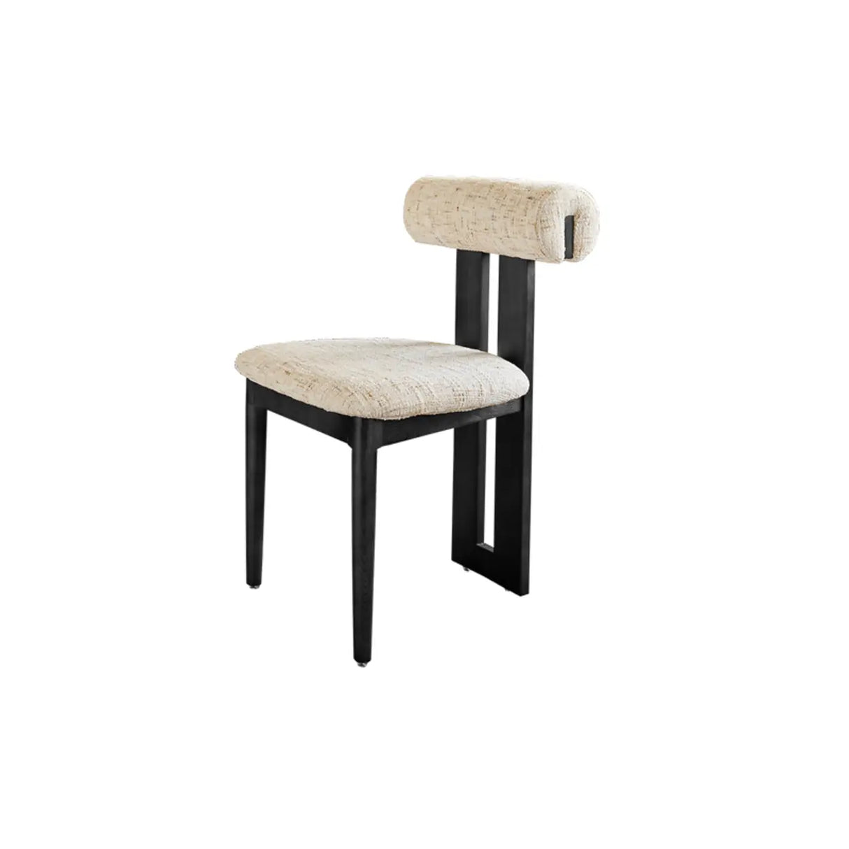 Rustic Upholstered Open Back Dining Chair with Wooden Frame Image - 13