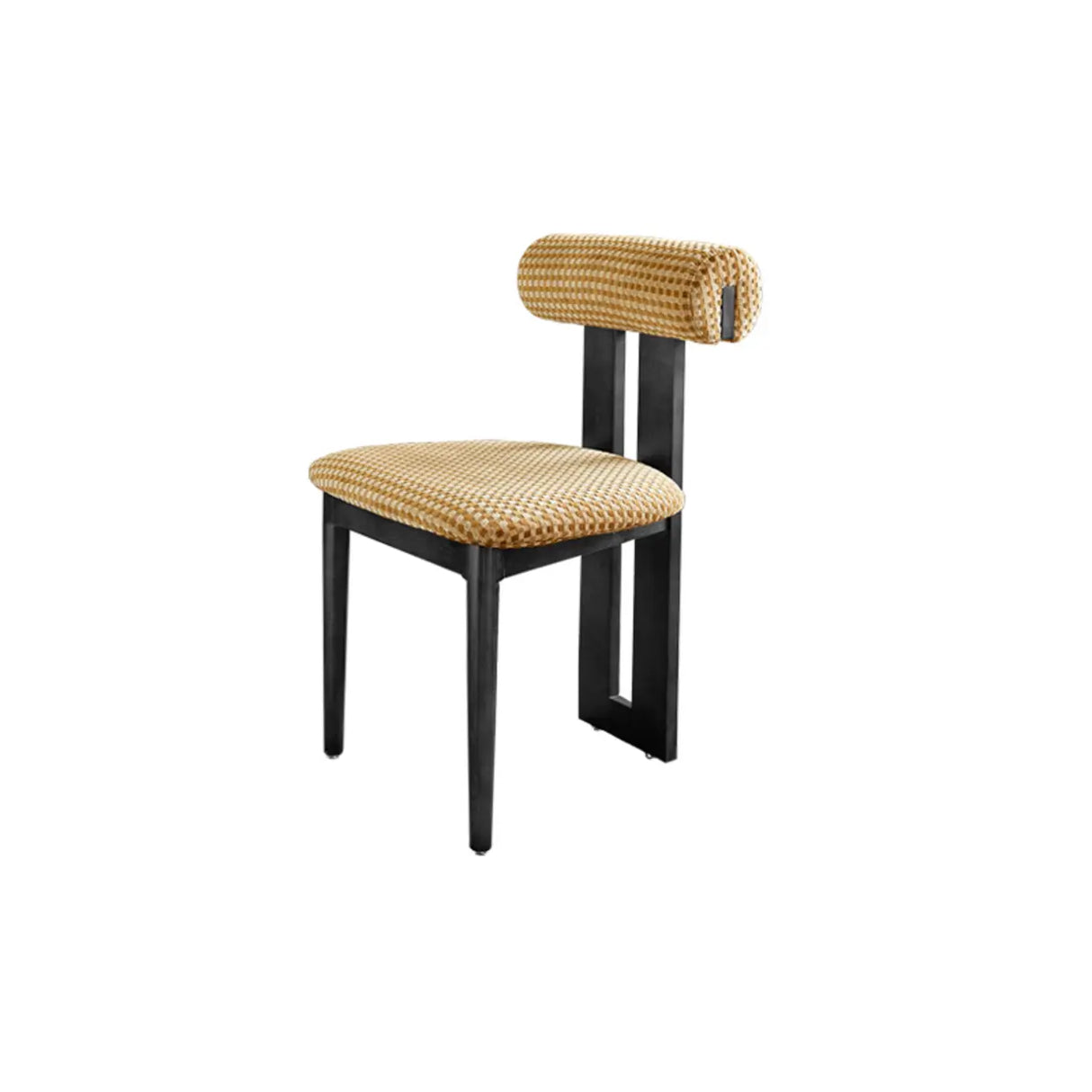 Rustic Upholstered Open Back Dining Chair with Wooden Frame Image - 5