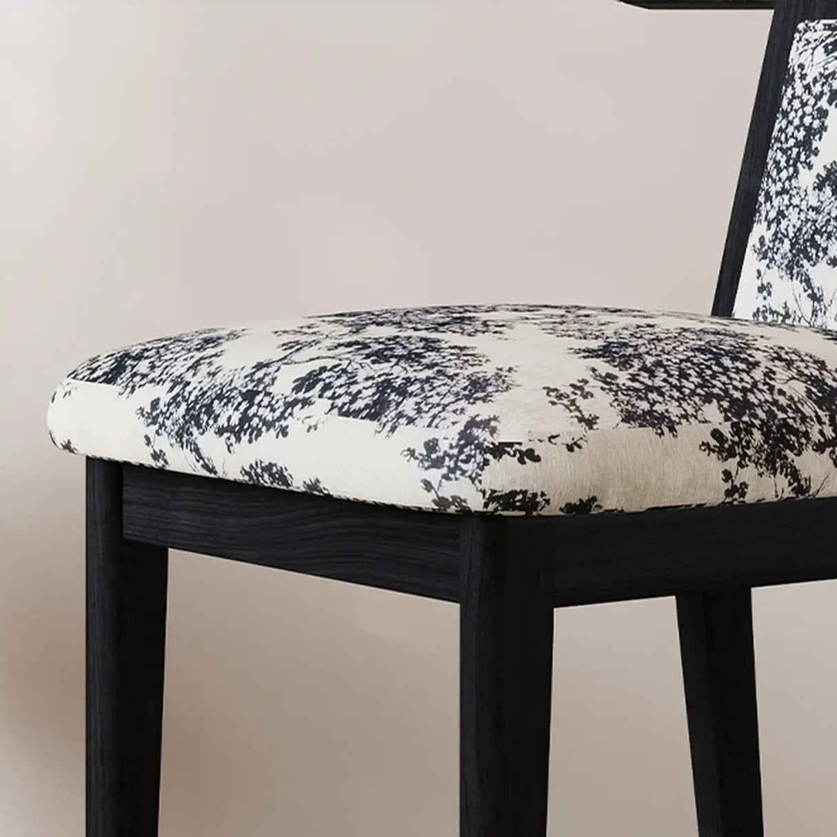 Rustic Upholstered Timber Walnut Armless Dining Chair Image - 10