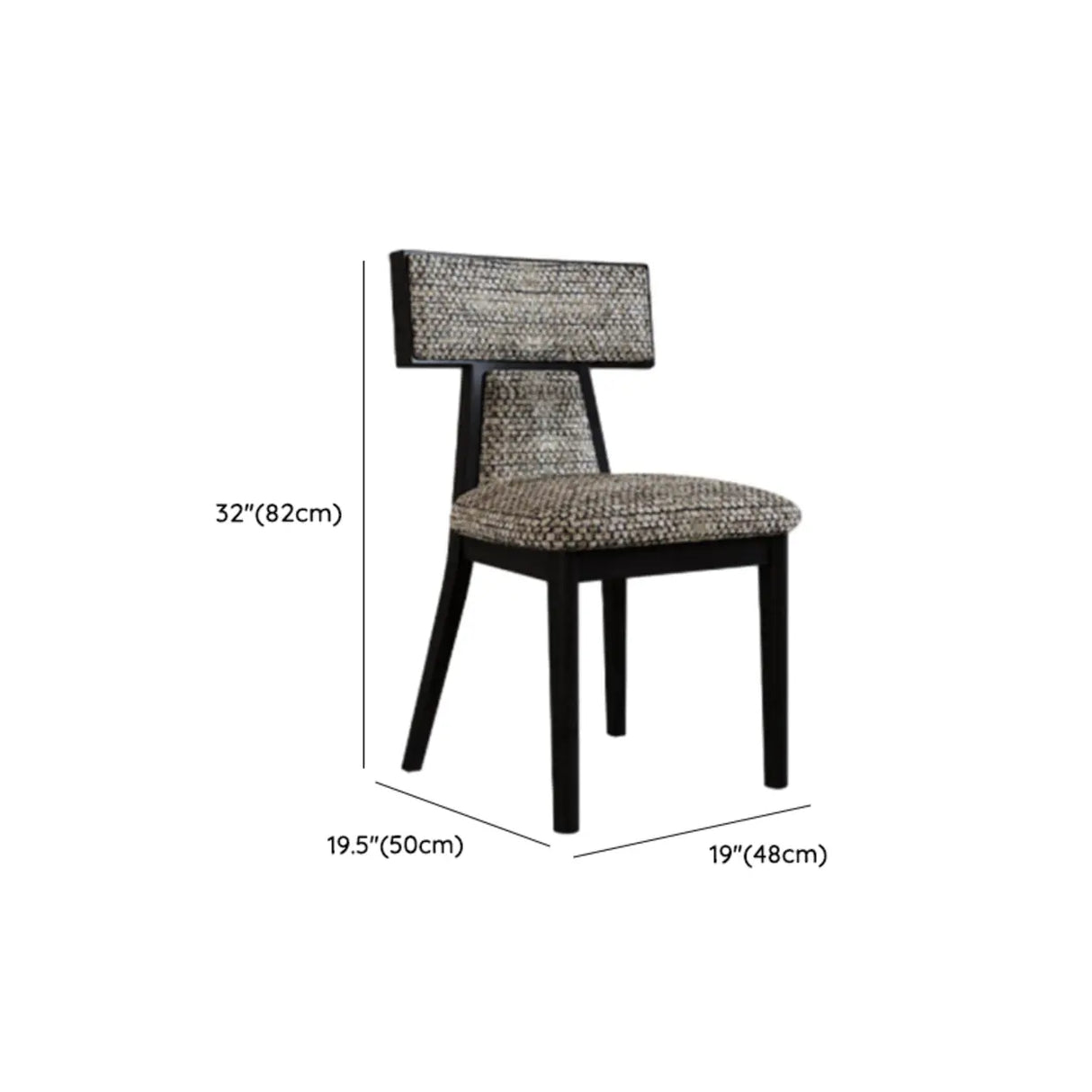 Rustic Upholstered Timber Walnut Armless Dining Chair Image - 13