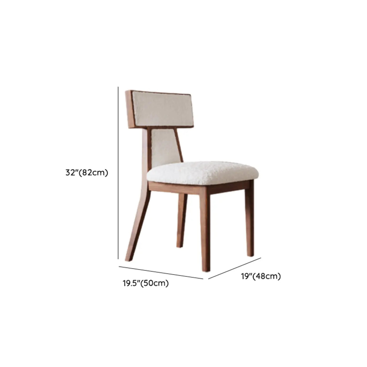 Rustic Upholstered Timber Walnut Armless Dining Chair Image - 15