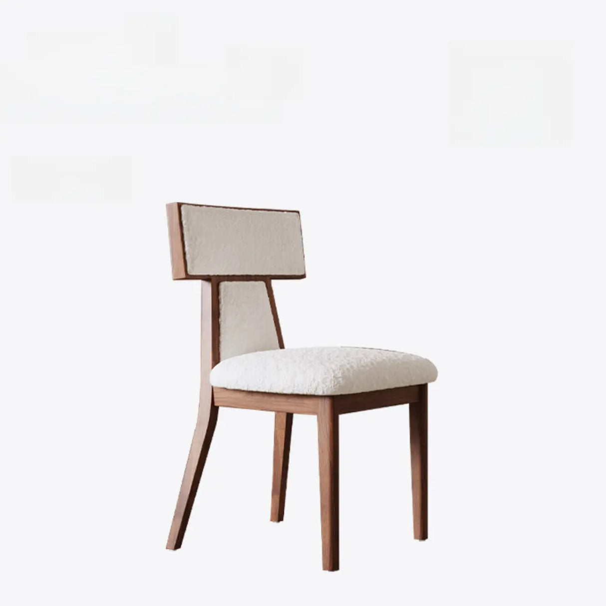 Rustic Upholstered Timber Walnut Armless Dining Chair Image - 3