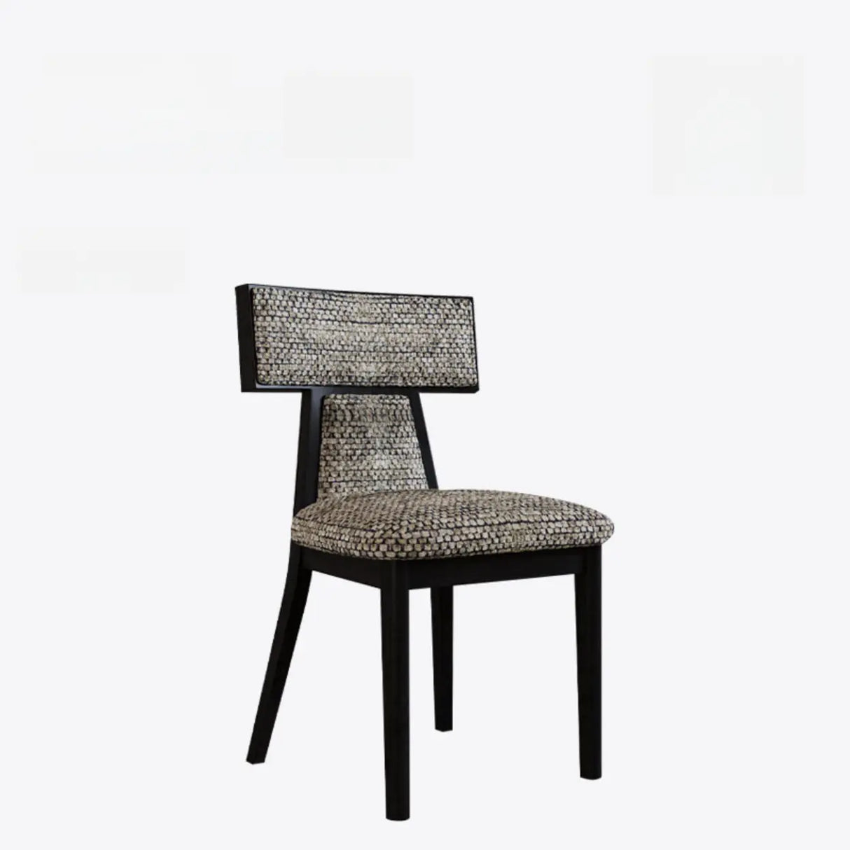 Rustic Upholstered Timber Walnut Armless Dining Chair Image - 5