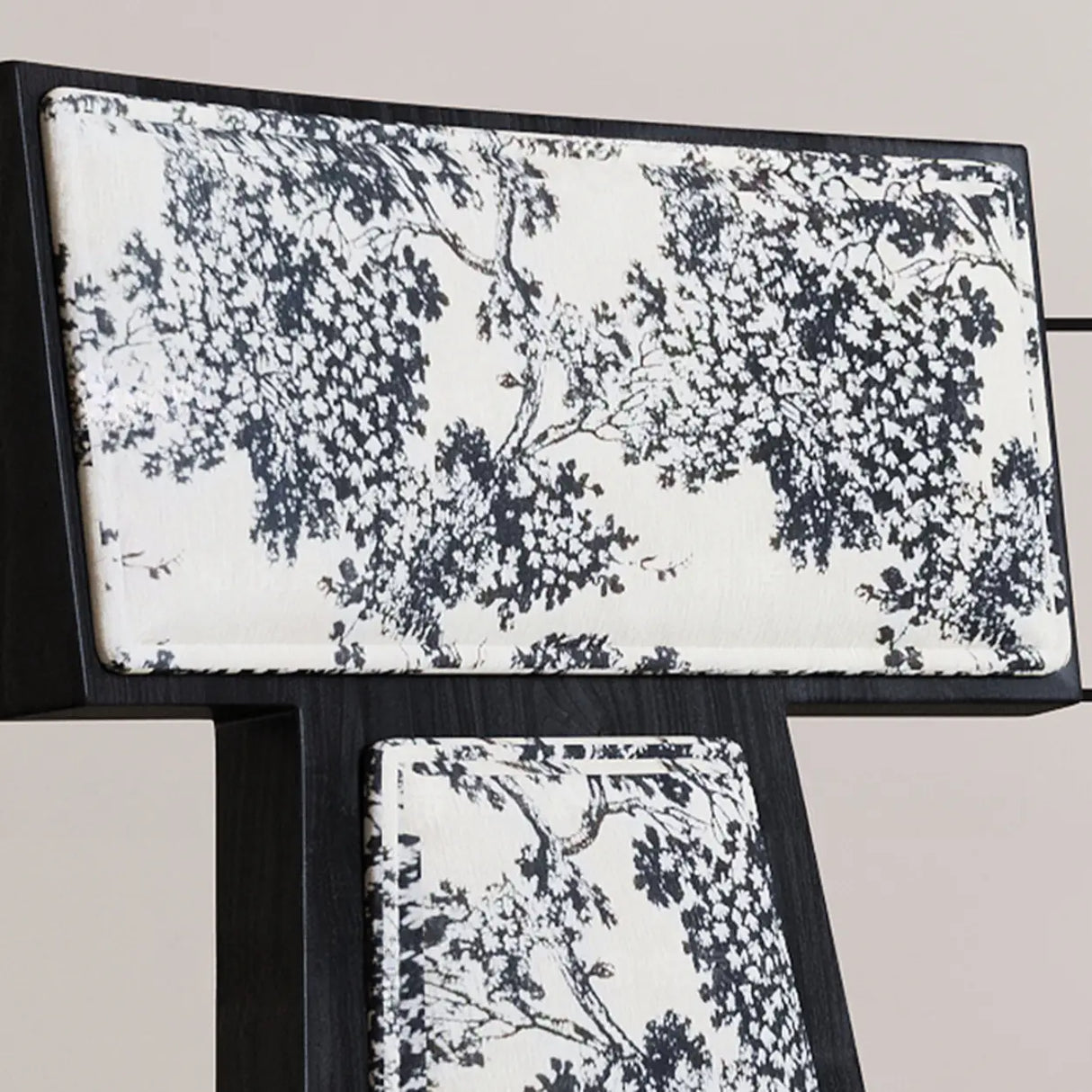 Rustic Upholstered Timber Walnut Armless Dining Chair Image - 9