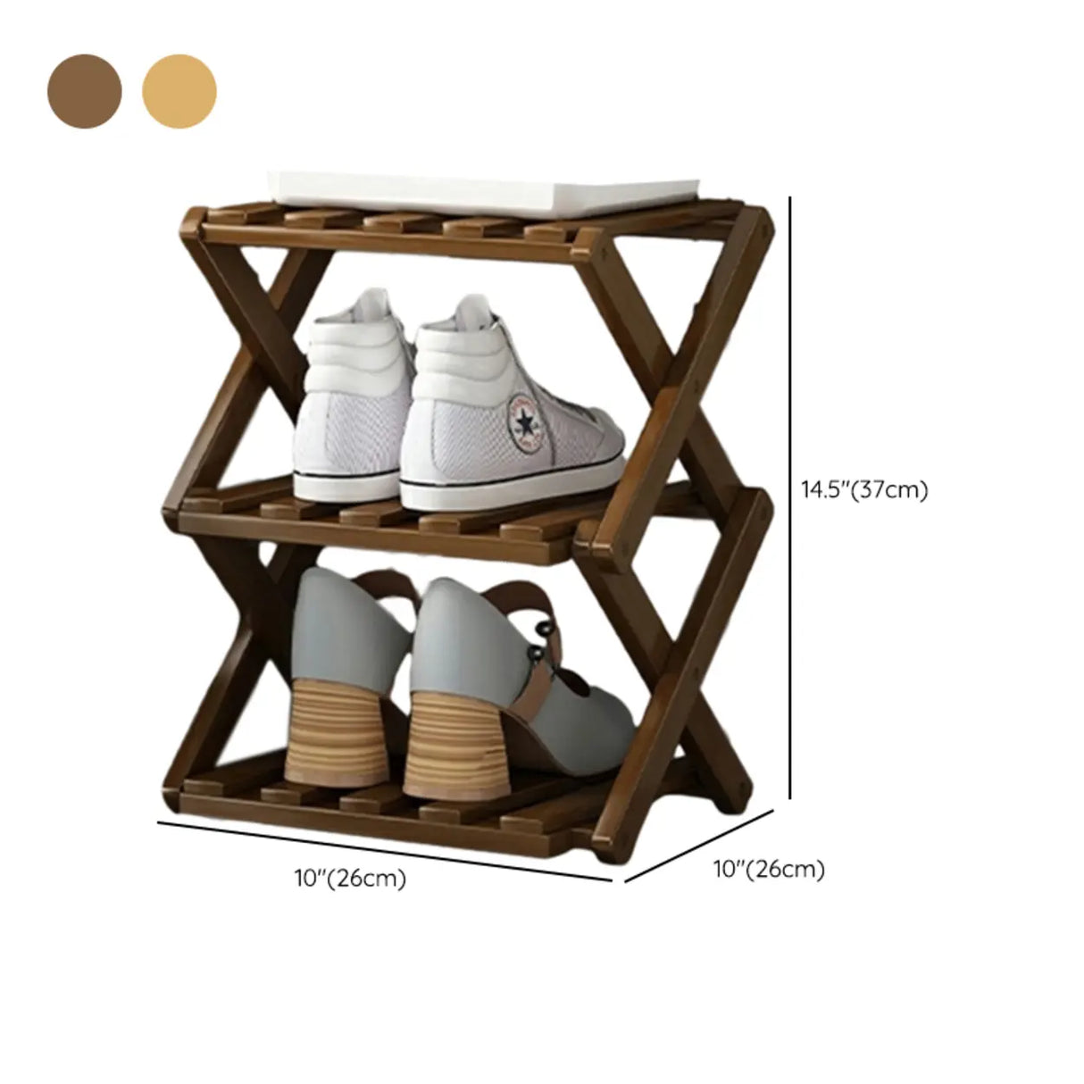Rustic Vertical Bamboo Corner Brown Multi-Tier Shoe Rack Image - 27