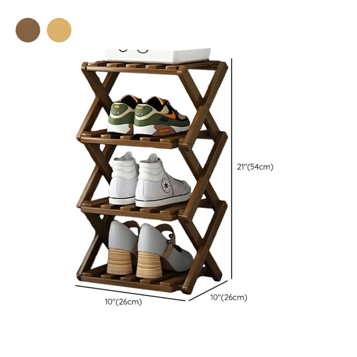 Rustic Vertical Bamboo Corner Brown Multi-Tier Shoe Rack Image - 28