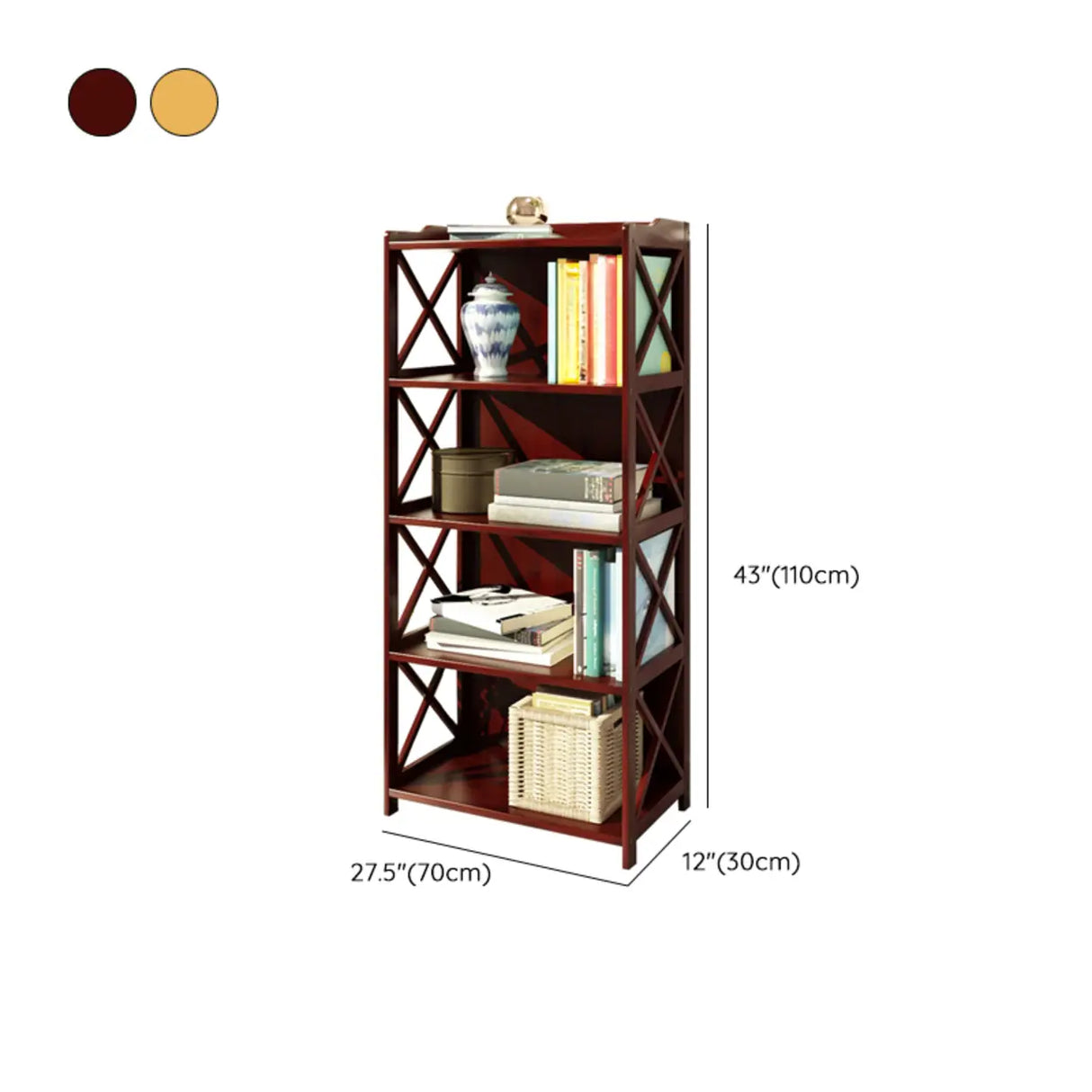 Rustic Vertical Bamboo Rectangle Rack Wood Bookshelf Image - 25