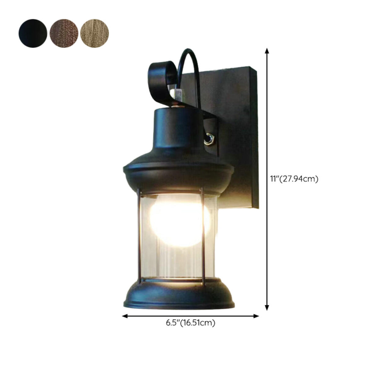 Rustic Vintage Copper Lantern Wall Sconce