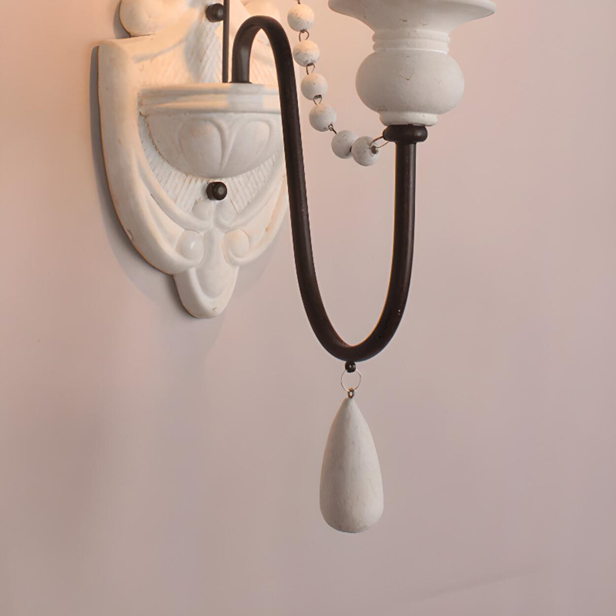 Rustic Vintage Wooden Candle Wall Sconce Light Image - 14