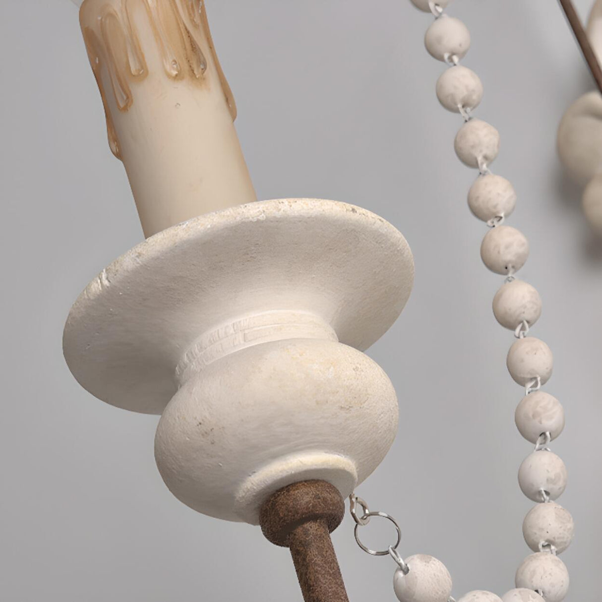 Rustic Vintage Wooden Candle Wall Sconce Light Image - 17