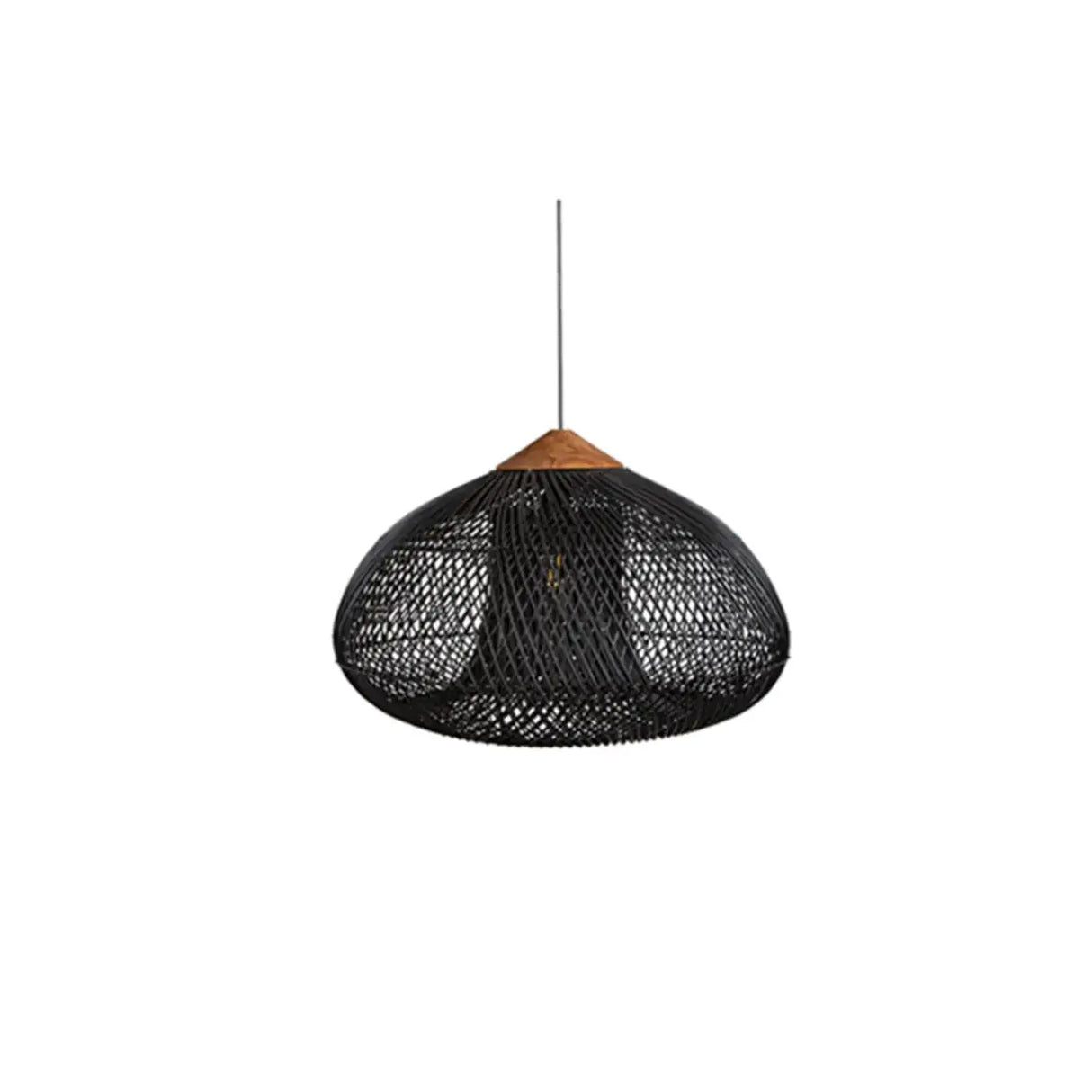 Rustic Wabi Sabi Style Rattan Bamboo Woven Pendant Lights Image - 10