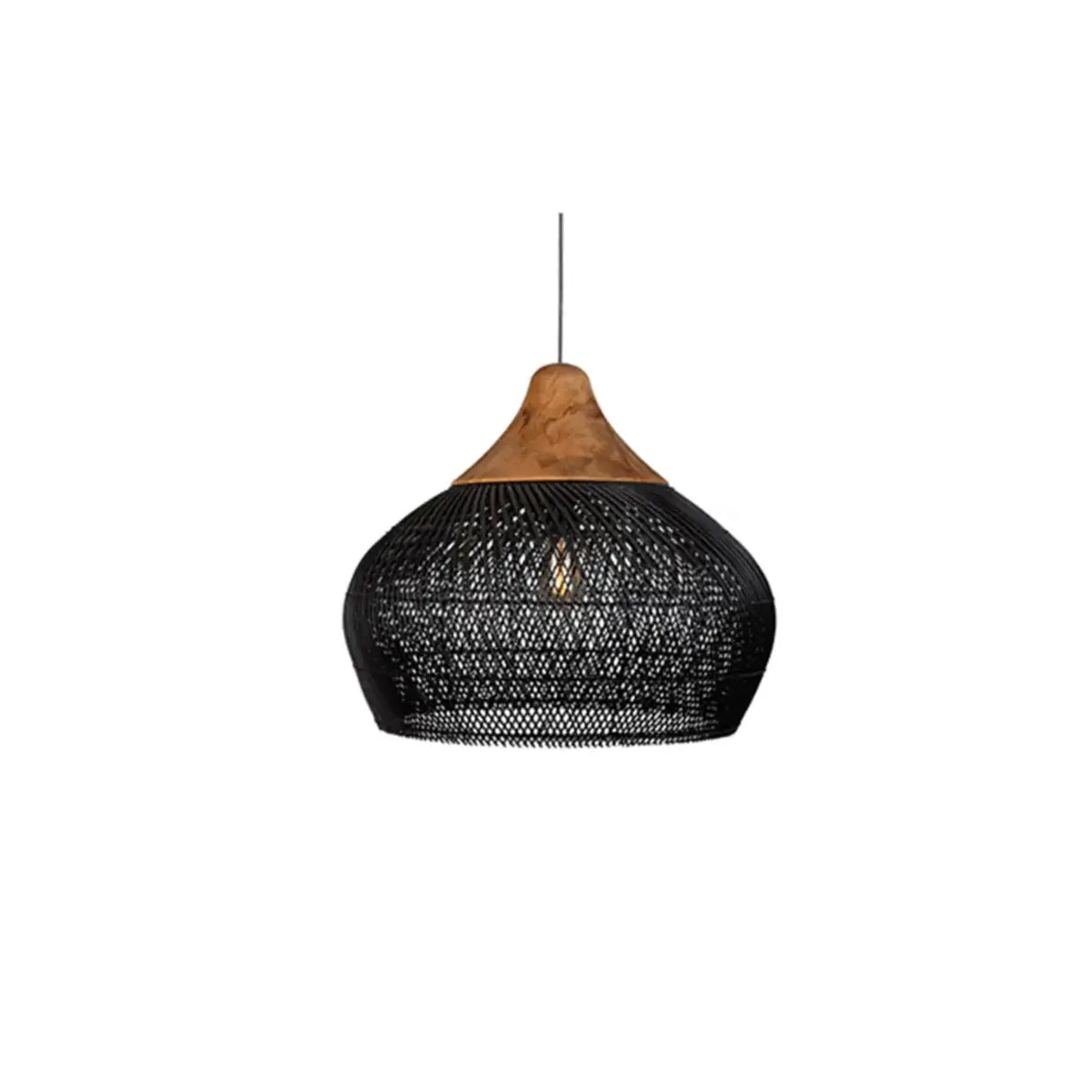 Rustic Wabi Sabi Style Rattan Bamboo Woven Pendant Lights Image - 12