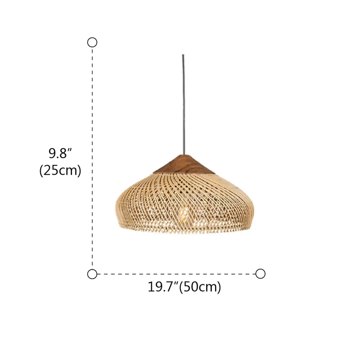 Rustic Wabi Sabi Style Rattan Bamboo Woven Pendant Lights Image - 26