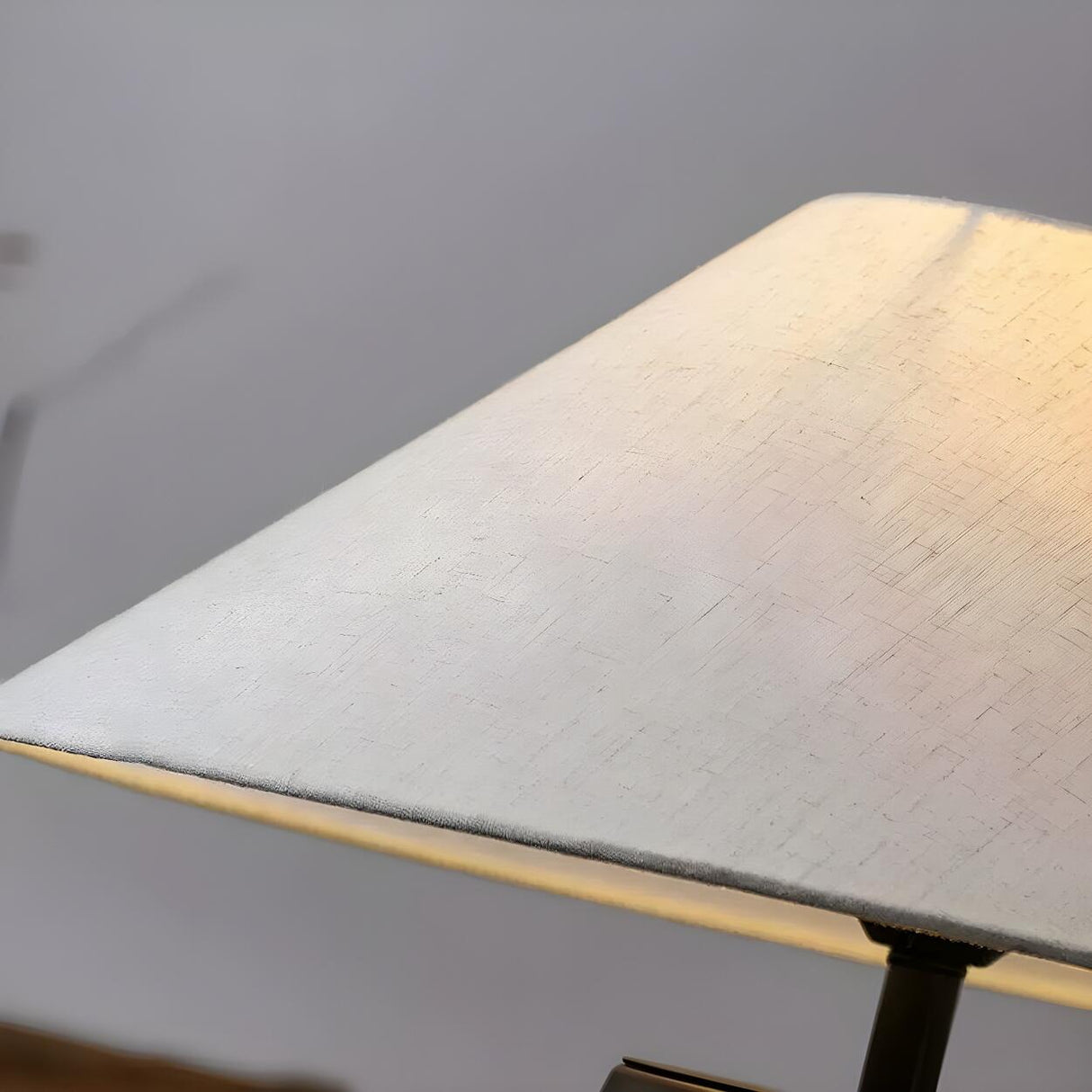 Rustic White Fabric Umbrella Ceramic Floor Lamp Image - 6