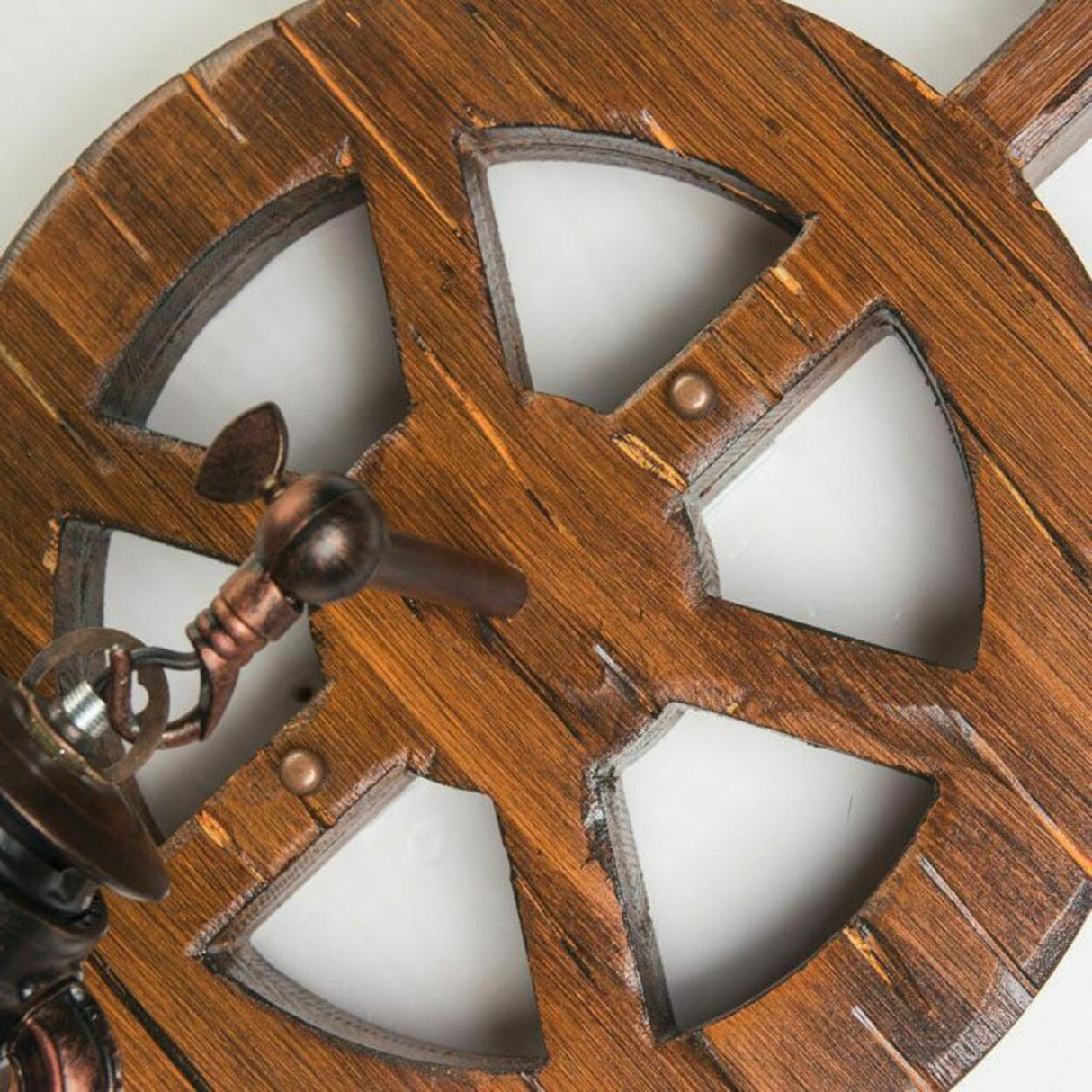 Rustic Wood Backplate Mason Jar LED Wall Sconce Image - 12