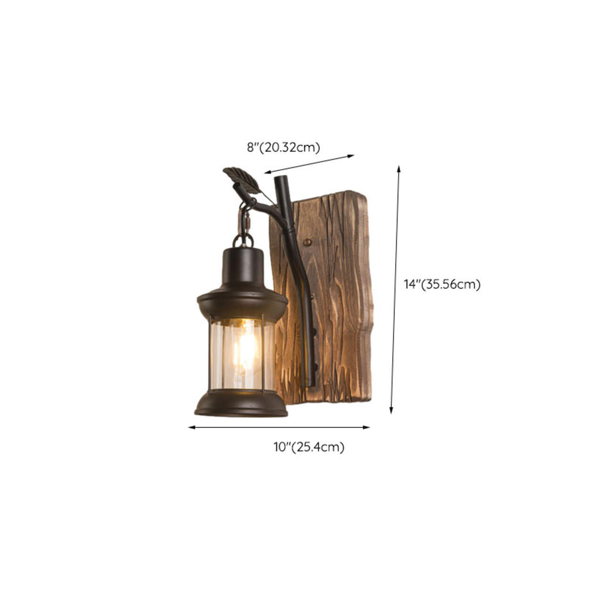 Rustic Wood Backplate Mason Jar LED Wall Sconce Image - 14