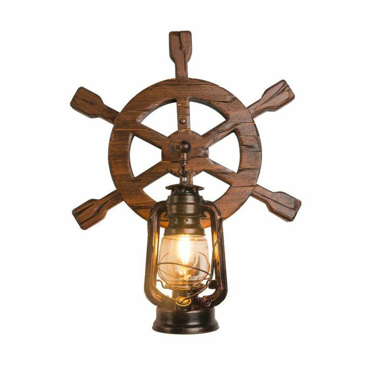 Rustic Wood Backplate Mason Jar LED Wall Sconce Image - 9