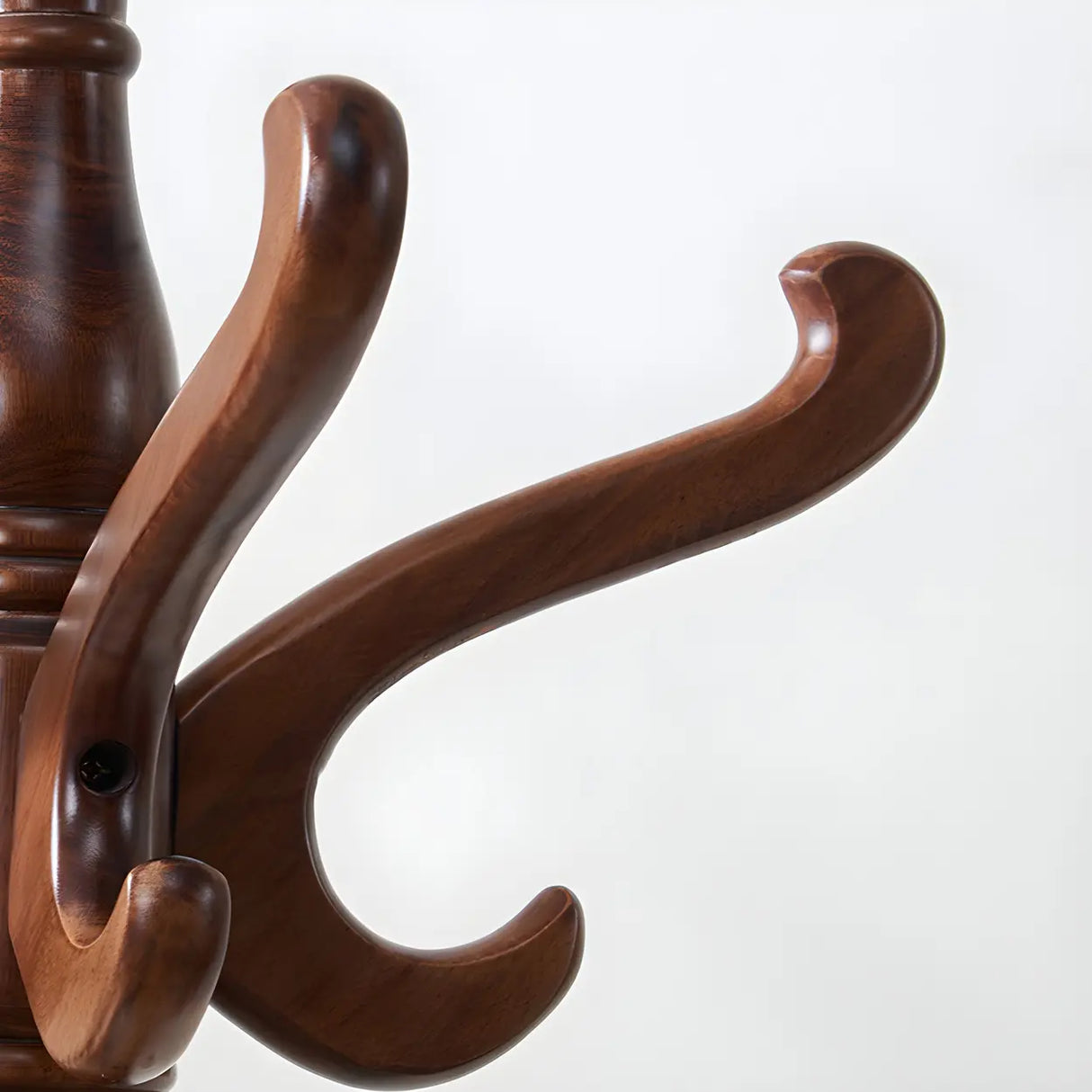 Rustic Wood Brown Entryway Freestanding Hooks Hall Tree Image - 9