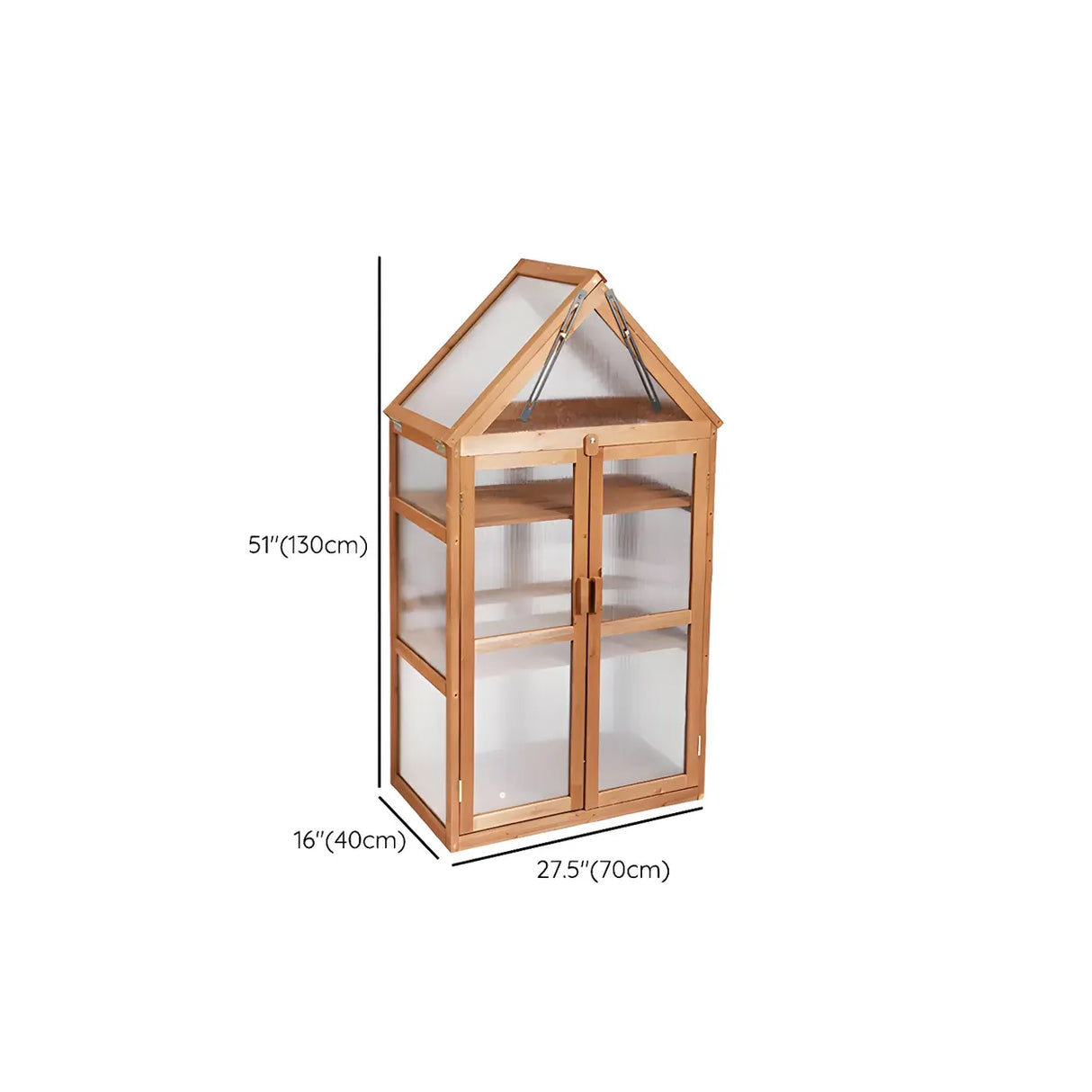 Rustic Wood Compact Mini Greenhouse Balcony Plant Stand