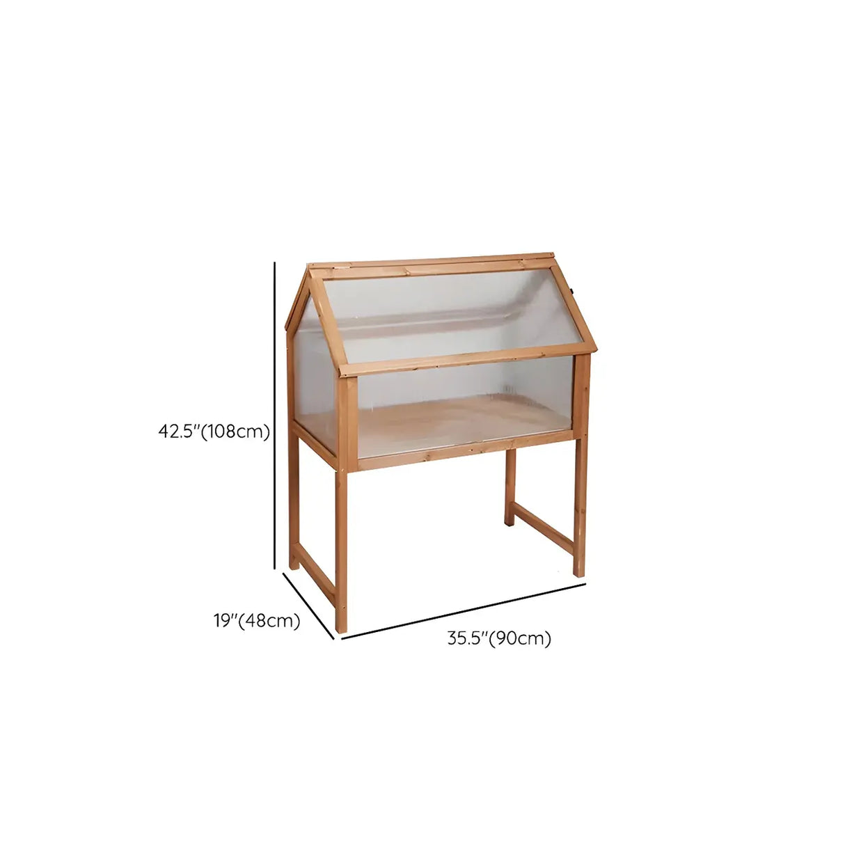 Rustic Wood Compact Mini Greenhouse Balcony Plant Stand Image - 12