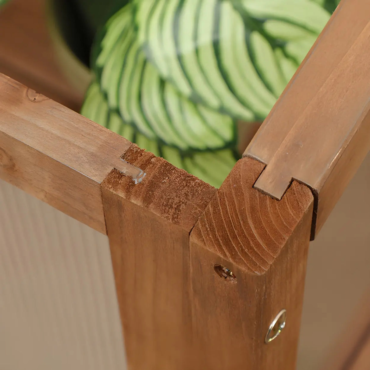 Rustic Wood Compact Mini Greenhouse Balcony Plant Stand Image - 8