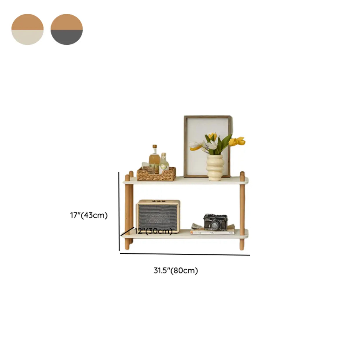 Rustic Wood Open Back Rectangle Display Bookshelf