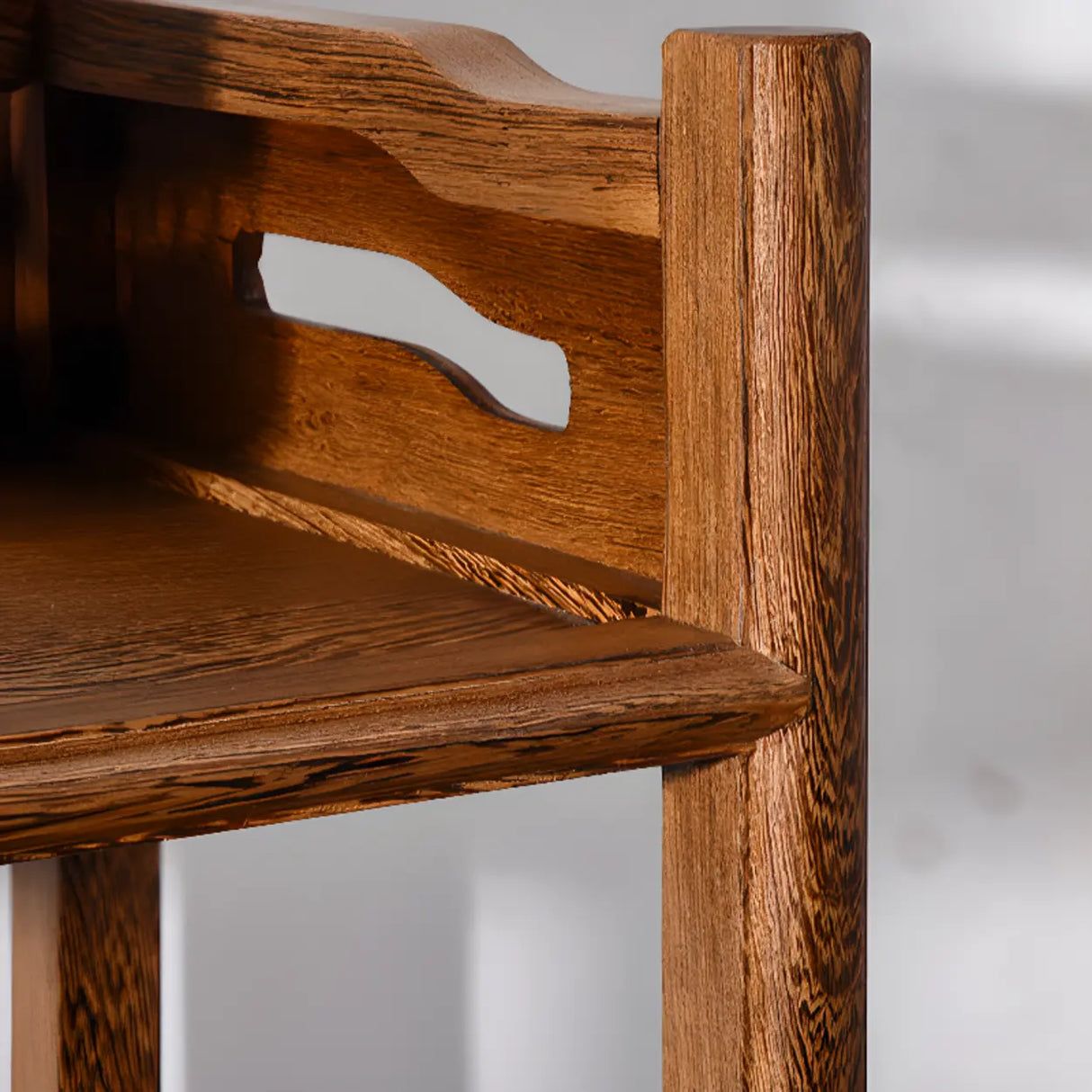 Rustic Wood Vertical 5 Shelves Open Storage Bookshelf Image - 12