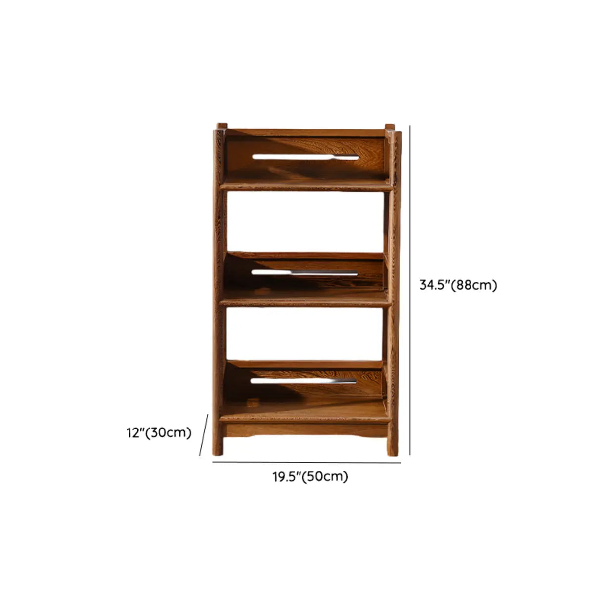 Rustic Wood Vertical 5 Shelves Open Storage Bookshelf Image - 16