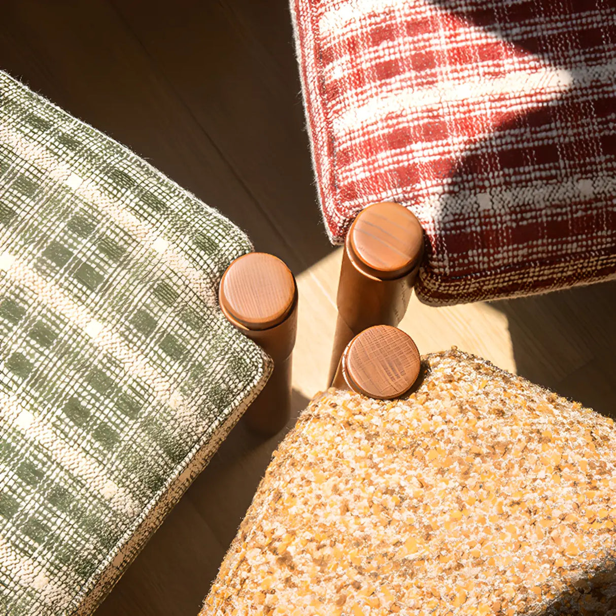 Rustic Wood Woven Rope Open Back Armless Dining Chair Image - 11