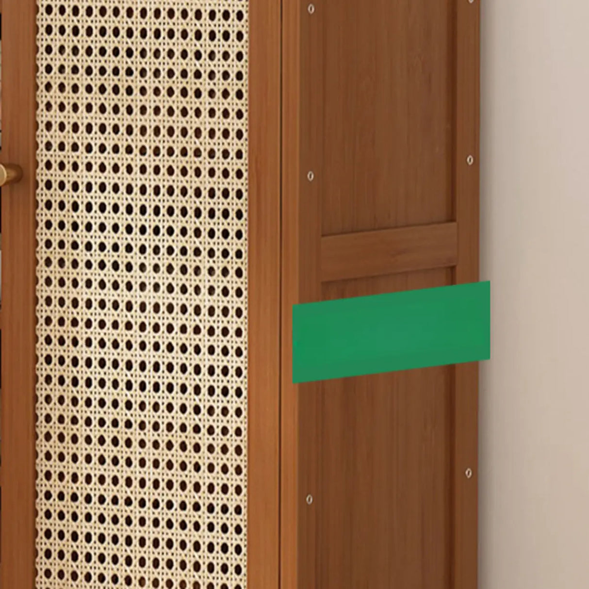 Rustic Wooden Cabinet Brown Large Shoe Storage Unit Image - 4