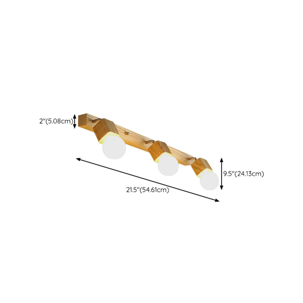 Rustic Wooden Geometric 3-Light Vanity Sconce Light Image - 20