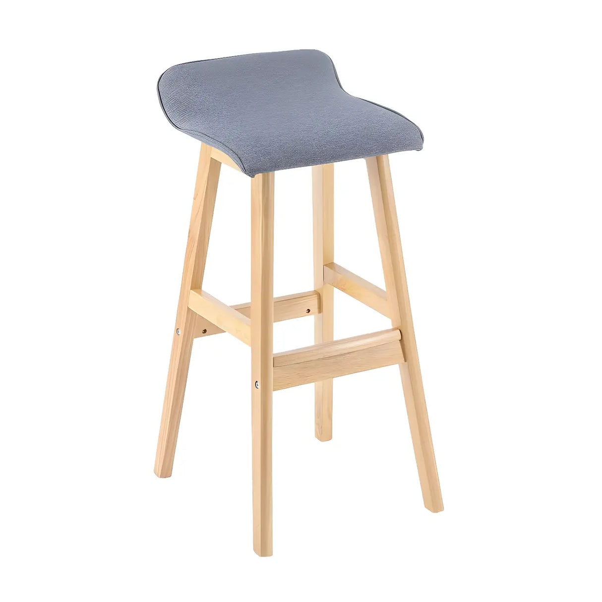 Saddle Faux Leather Seat Low Back Wooden Bar Stool Image - 36