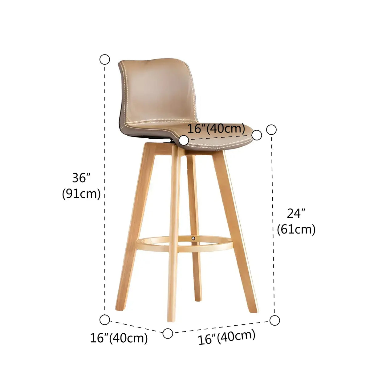 Saddle Genuine Leather Counter Height Low Back Swivel Bar Stools