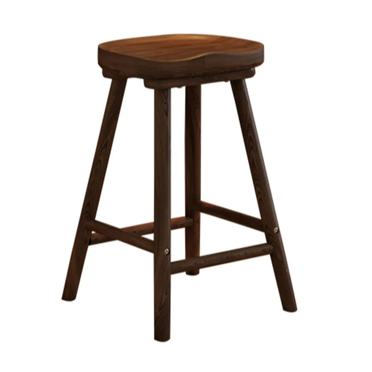 Saddle Rubberwood Backless Bar Stool with Footrest Image - 8